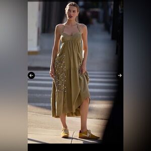 Daily Practice XXS by Anthropologie Top Tier Utility Sweetheart Midi Dress